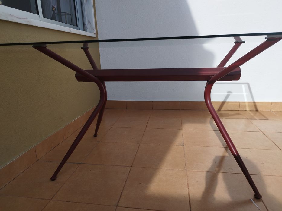 Mesa de vidro interior/exterior
