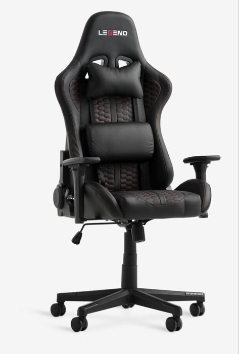 Крісло геймерське NIBE шт.шкіра чорний/червоний