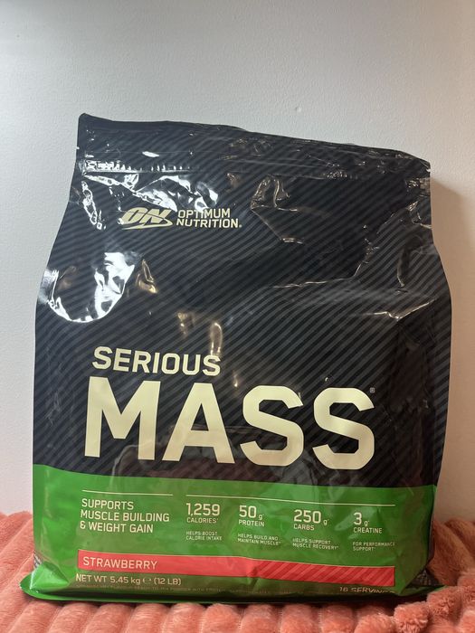 Optimum Nutrition Serious Mass – odżywka na masę, smak truskawko 5,4kg