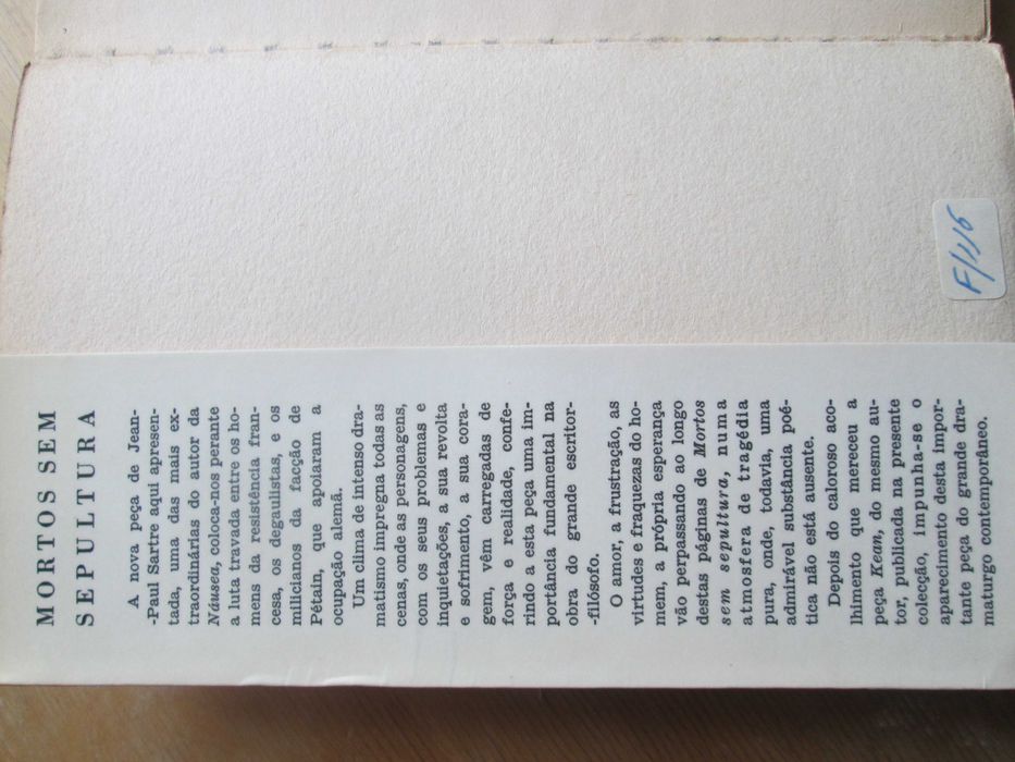 Mortos sem Sepultura, de Jean-Paul Sartre