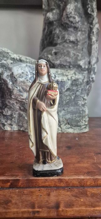 Stara sakralna figura Świętej Jadwigi antyk stare dewocjonalia