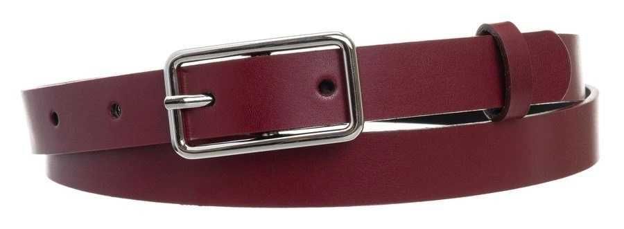 PASEK DAMSKI skóra Naturalna BORDO nowy 106 cm