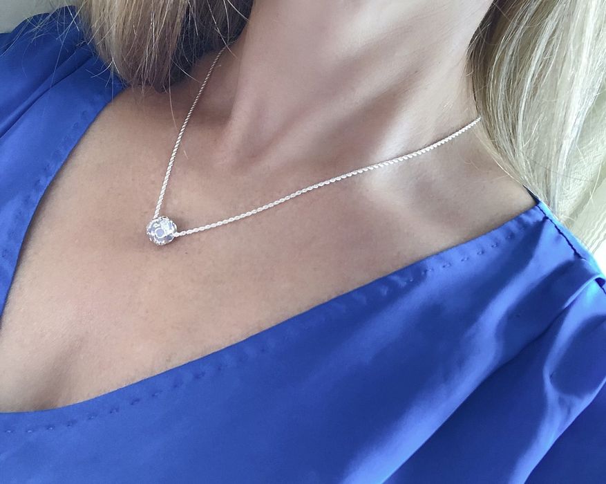 Цепочка Thomas Sabo з бусиною, аквамарин,  талісман для мами