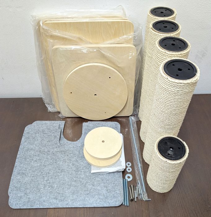 Modern Living Drapak Mocowany do Sufitu Isernia Jasnoszary 38x38x240–270cm WYSOKI ROZPOROWY OO