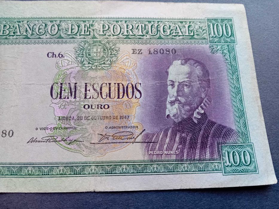 nota de 100$00 1947 de Pedro Nunes, MBC ver fotos