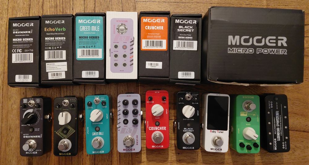 Pedalboard e pedais de guitarra