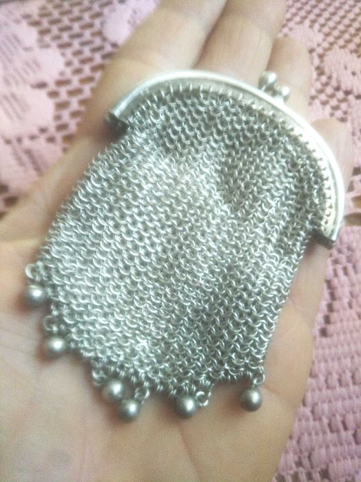 Antyczna torebka Chatelaine srebro