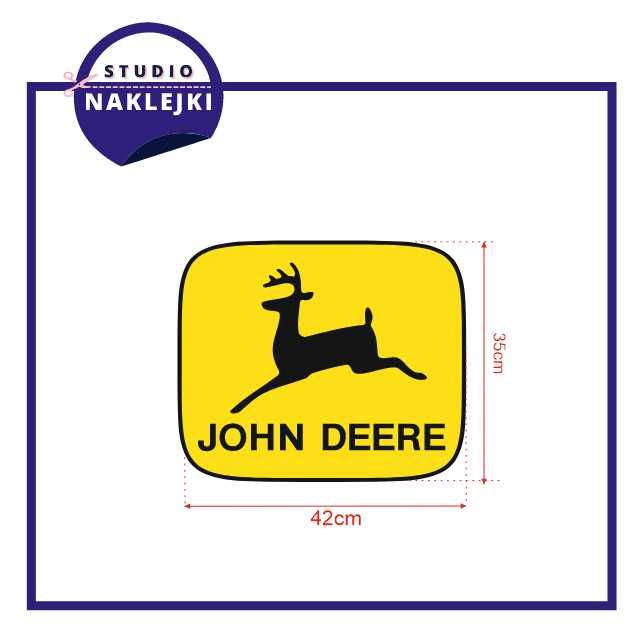 Logo naklejka John Deere 42x35cm Traktor Ciągnik Nalepka kombajn