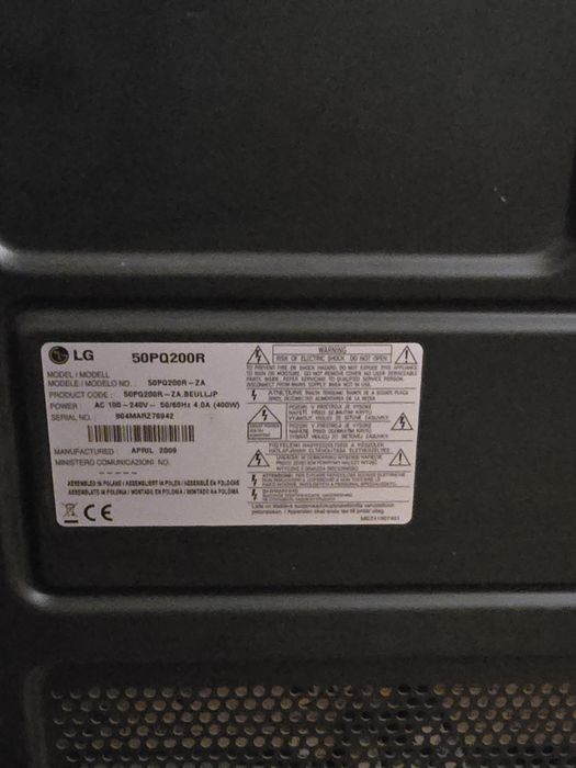 Telewizor LG 50' plazma, mało używany