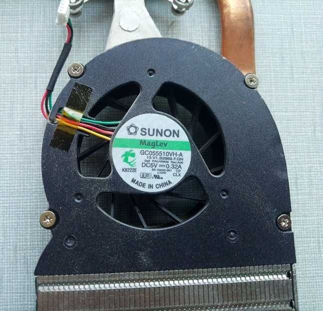 Система охлаждения к ноутбуку sunon gc055510vh-a с трубкой