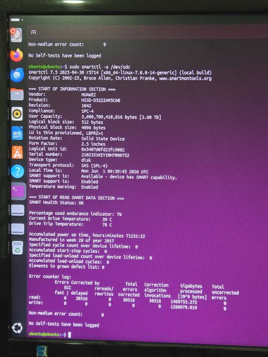 Huawei Enterprise SAS SSD 3.6TB 12G RAID  93-98% Health HSSD