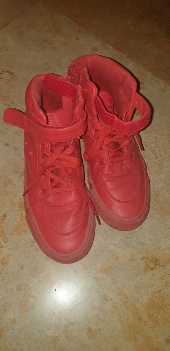Buty zara 34 35 czerwone za kostkę