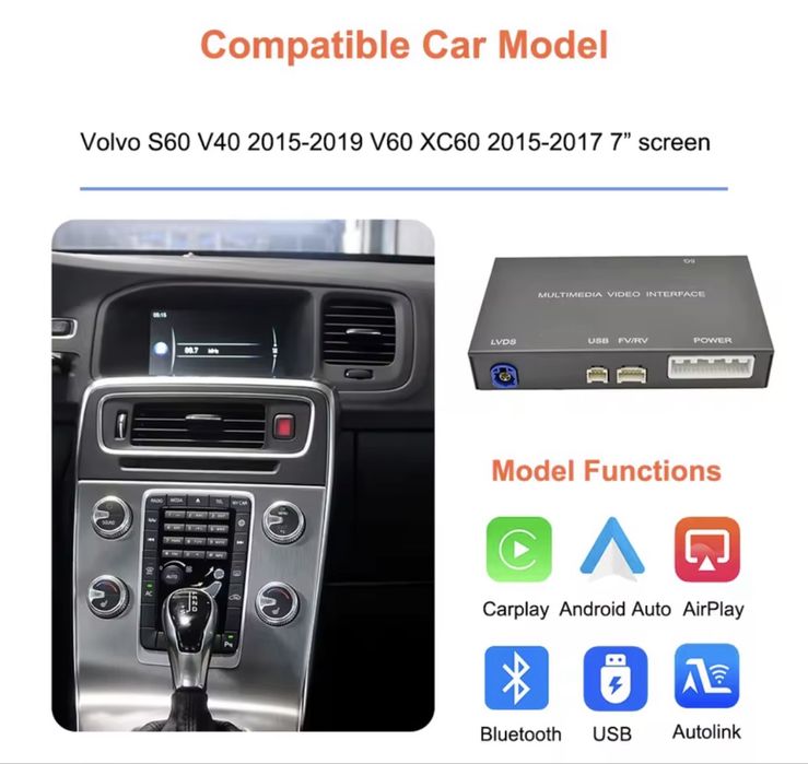 Volvo apple car play android auto interfejs dedykowany do Volvo - nowy