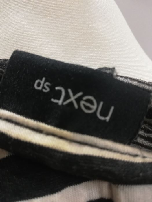 Sweter, sweterek czarny w białe paski Next r. 12