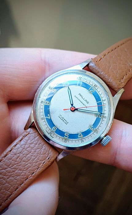 Zegarek Pallas 17 Jewels - niebieski ring