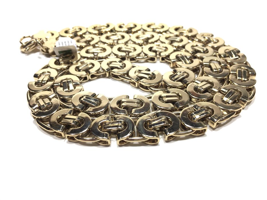 Złoty męski łańcuch splot Euro•wybita próba 585•pozłacany 14K