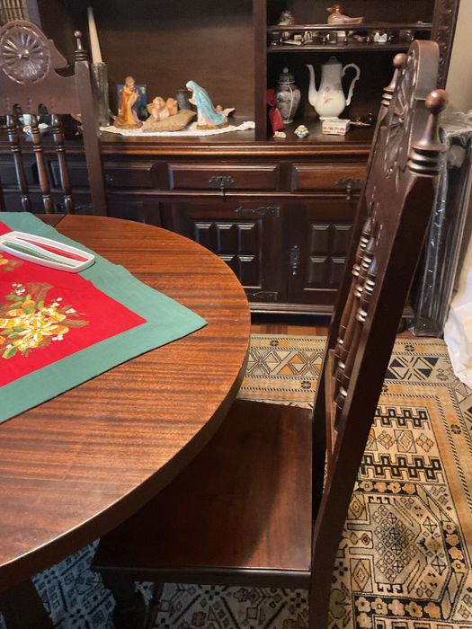 Mobília clássica madeira sólida feita mão sala de jantar mesa cadeiras