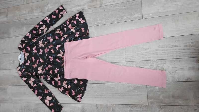 H&M komplet sukienka + legginsy 7-8 lat jak nowy