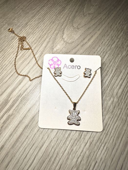 Conjunto colar + brincos aço inoxidavel - novo