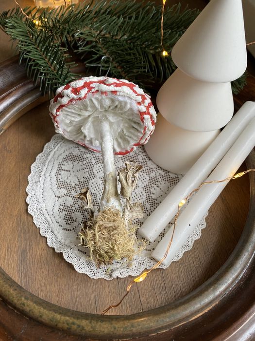 Новогодние рождественские ёлочные игрушки из ваты ручная работа