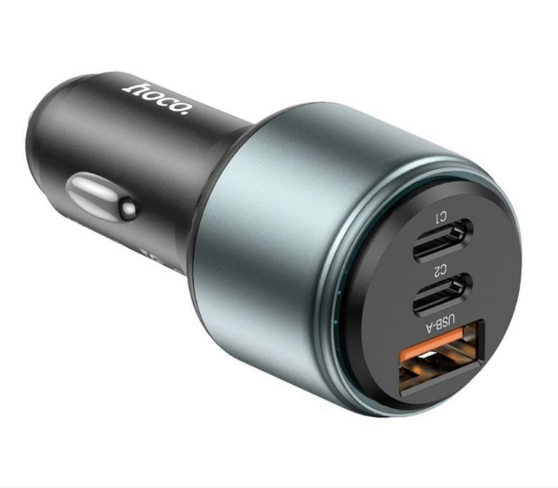 Мощное Авто Зарядное 95W Hoco NZ9 USB + 2Type-C для ноутбука/телефона