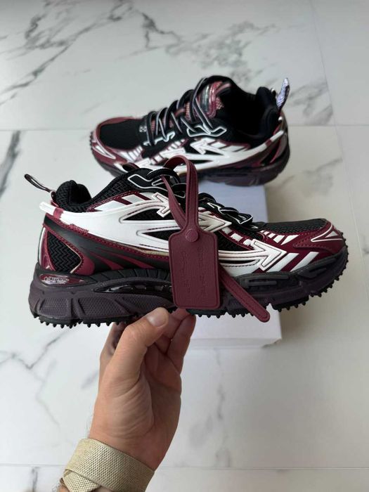 ‼️Кросівки Off-White Be Right Back White Burgundy