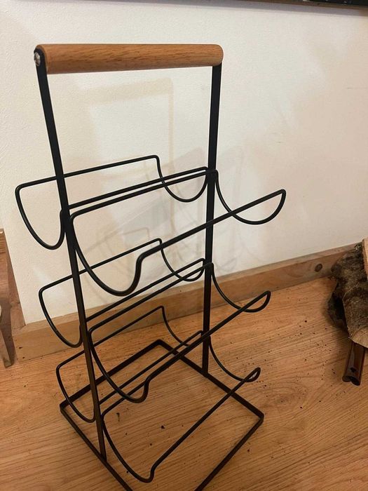Suporte para garrafas de vinho em metal