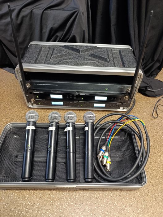 Zestaw Shure blx /blx4r, splitter Shure, case, anteny