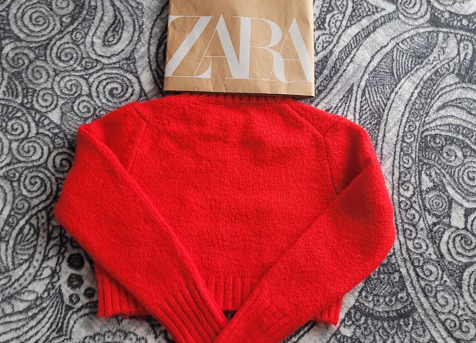Sweter Zara S czerwony