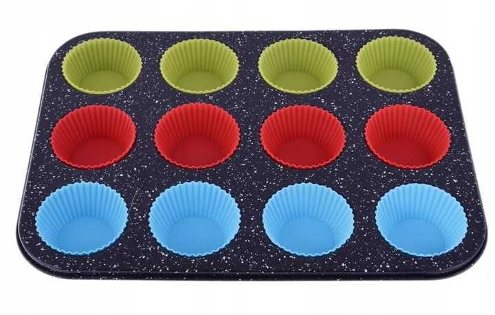 Forma na muffinki babeczki blacha taca silikonowe foremki