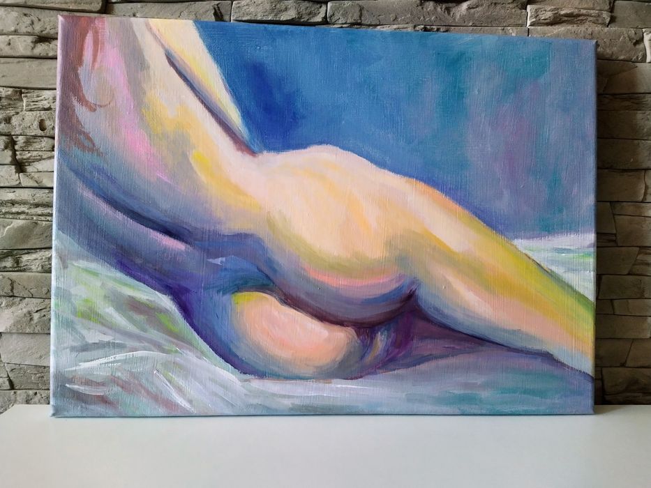 Akt olej na płótnie, 25 x 35 cm