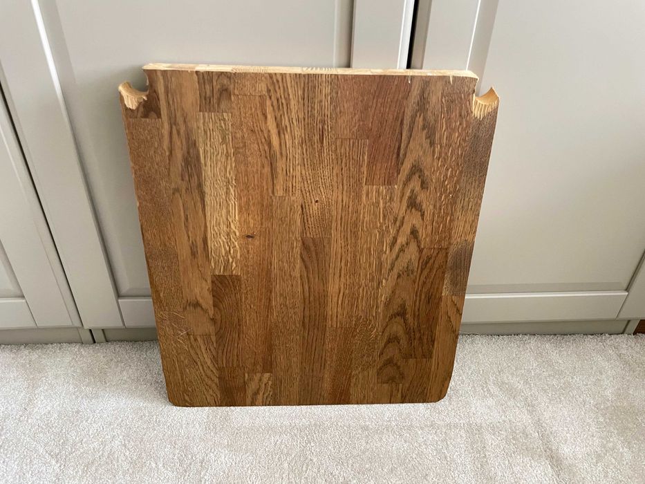 blat dębowy drewno 100% 51,2x44,6 gruby zaolejowany