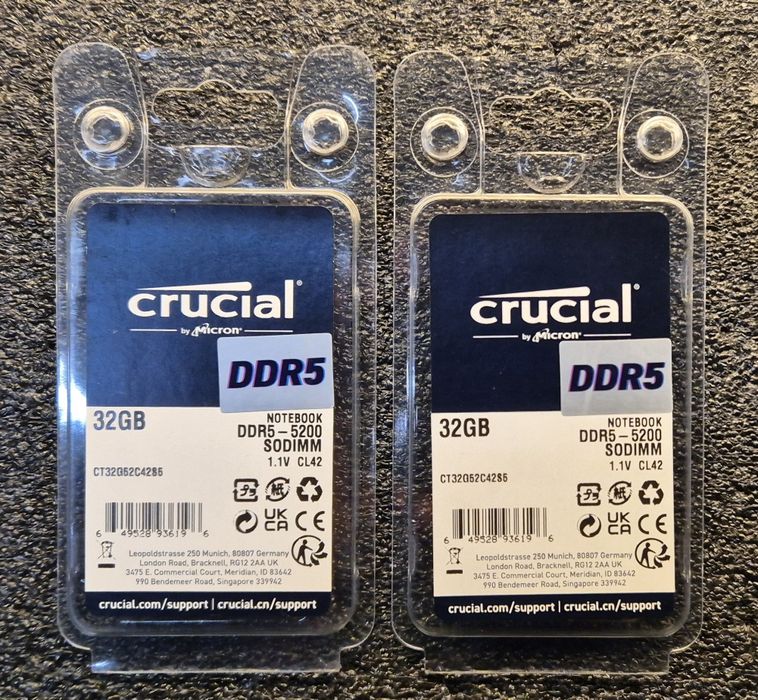 Пам'ять  Crucial 32 GB SO-DIMM DDR5 5200 MHz
