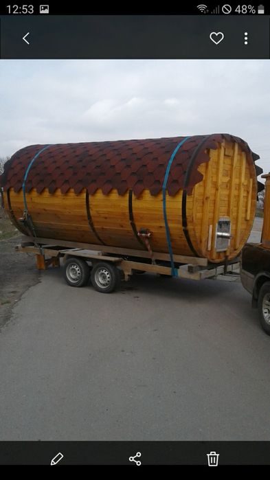 Баня бочка.,мобільний будинок , мобілний шономонтаж .лафеті..