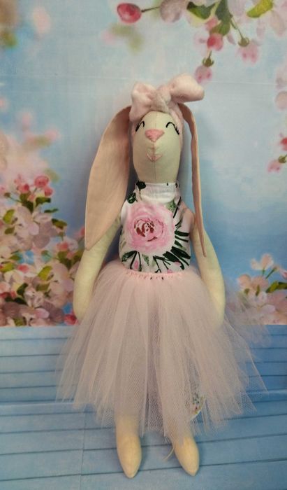 Królik tilda szyty bawełna baletnica tiul