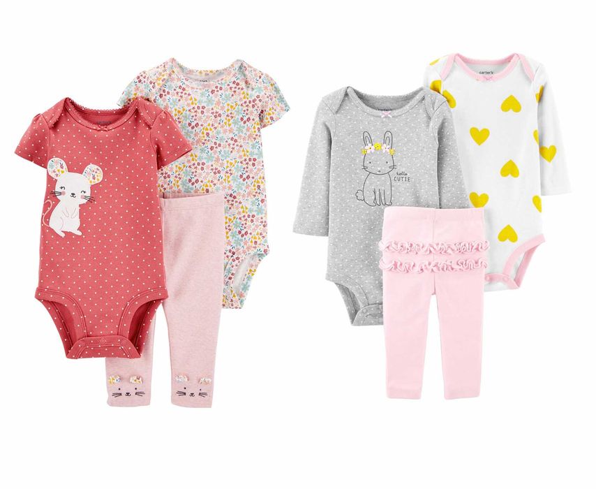 Подарунковий комплект Carters картерс Веселі попки боді трійка 9 - 24 міс. 74 80 86 92