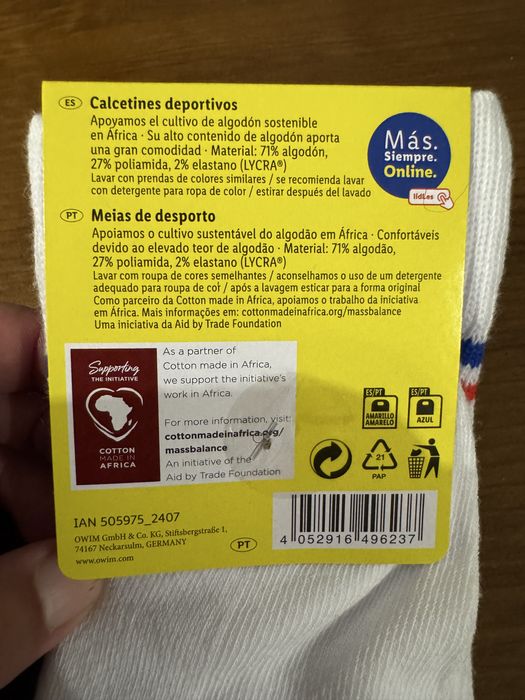 2 pares de meias lidl - varios tamanhos