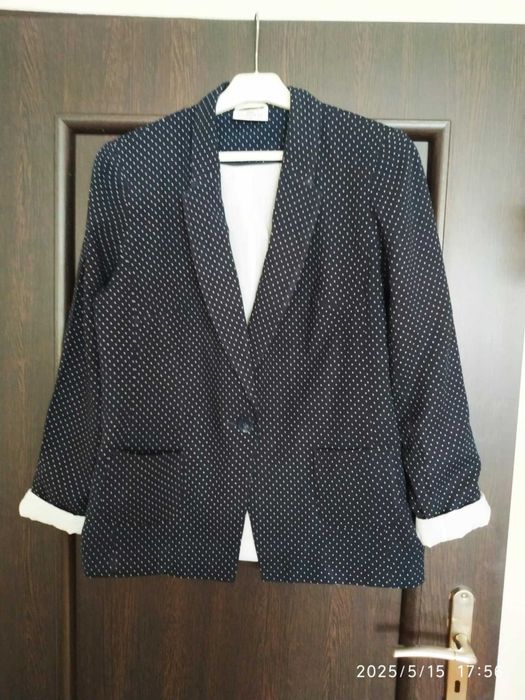 Granatowy żakiet w kropki Benotti 42 XL
