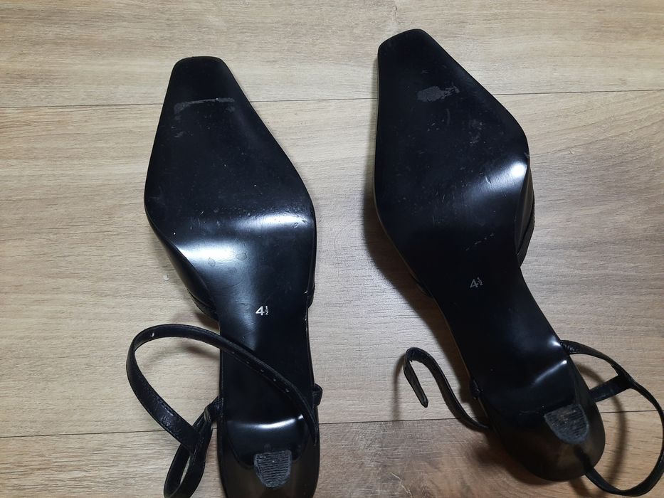 Buty czarne skórzane czółenka bez pięty 37 Marks&Spencer 37.5 jak nowe