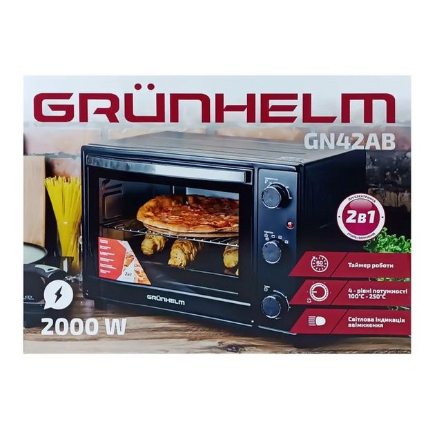 Нова електропіч Grunhelm GN42AB, 2500грн