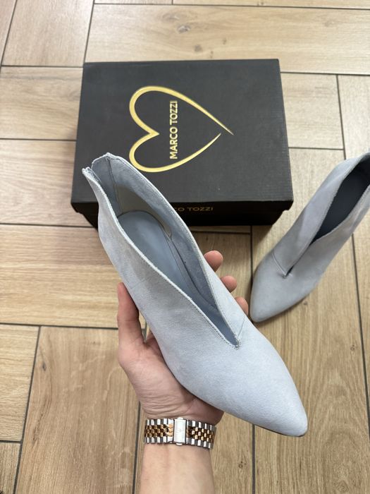 Marco Tozzi Błękitne Buty na Obcasie Szpilki 38