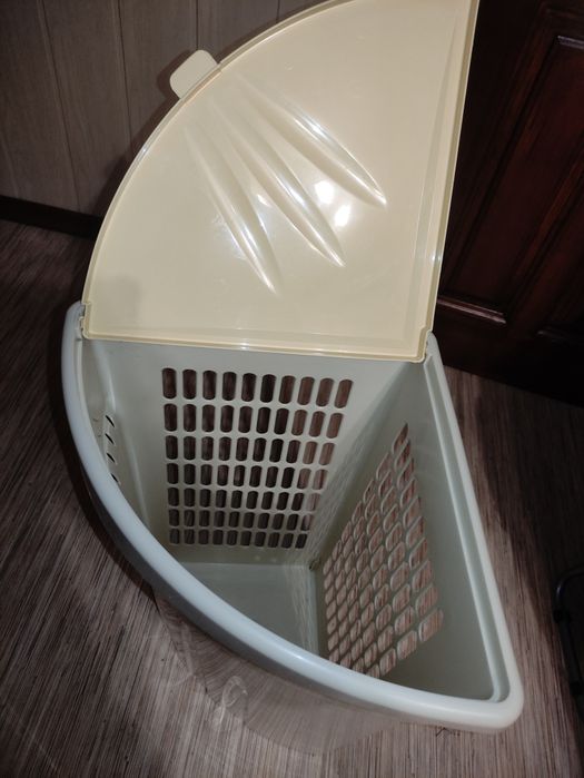 Угловая корзина для белья в ванную кутовий контейнер кошик для білизни