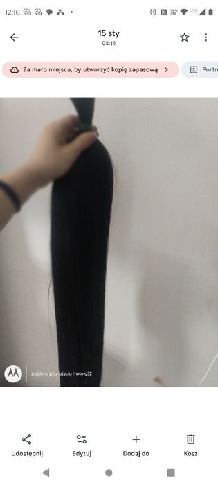 Włosy naturalne ludzkie czarne 100 g