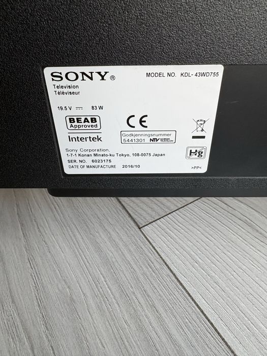 Telewizor Sony Bravia 43 cale  Model KDL-43WD755
