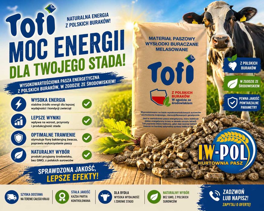Wysłodki suche tofi melasowane 6mm
