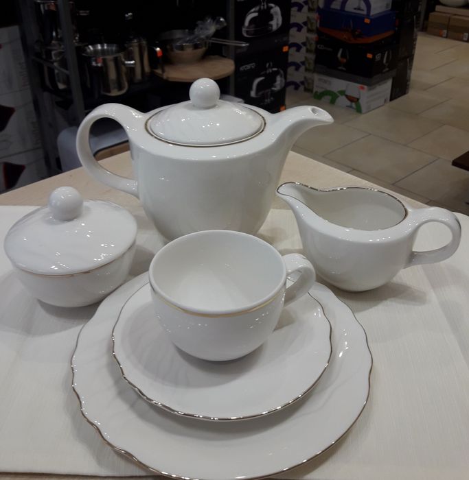 Garnitur do kawy 12/27 Aloha-FBC 23011 ecru porcelana KAROLINA