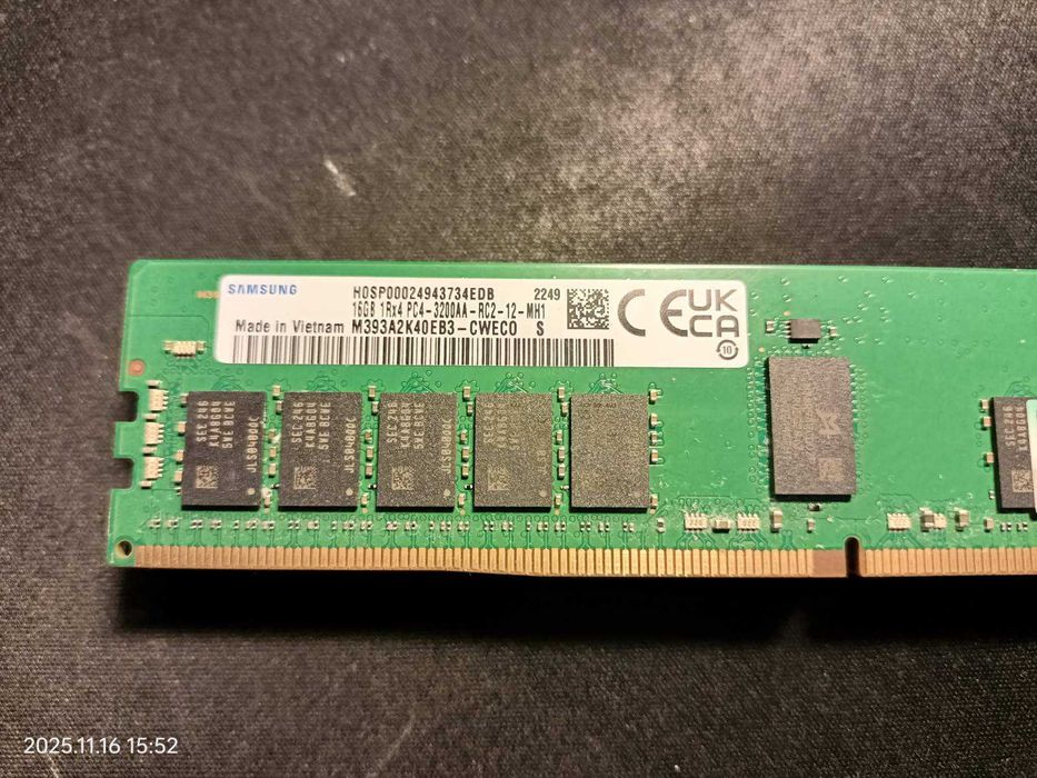 Samsung 16Gb DDR4 3200 M393A2K40EB3-CWECO ECC RAM 3 шт