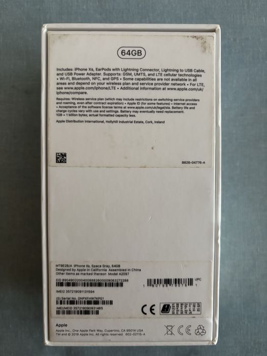 Iphone Xs, Space Gray, 64 GB