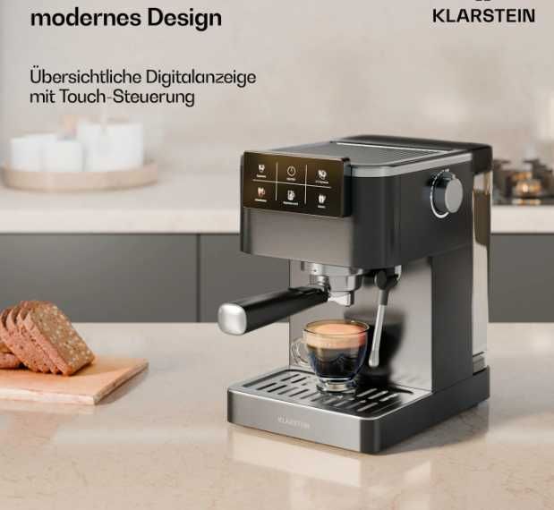 Кофеварка Холодне еспрессо Латте KLARSTEIN SteelPresso Touch 20 бар