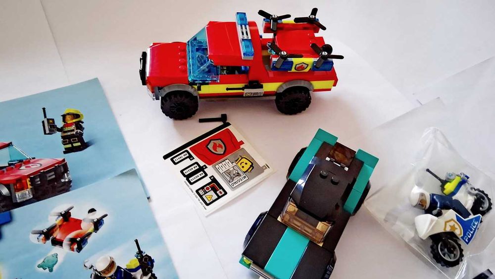 Lego City 60319 Fire Rescue & Police Chase em peças novas semi montado